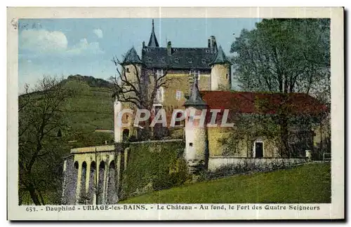 Cartes postales Dauphine Uriage les Bains Le Chateau Au fond le Fort des Quatre Seigneurs