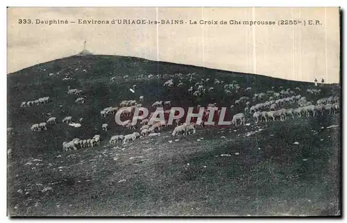 Ansichtskarte AK Dauphine Environs d Uriage les Bains La Croix de Chemprousse Moutons Brebis