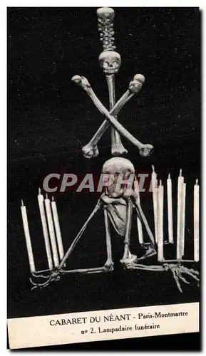 Ansichtskarte AK Cabaret Du Neant Paris Montmartre lampadaire funeraire Squelette