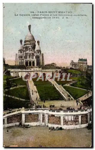 Cartes postales Paris Montmartre Le square Saint Pierre et les nouveaux Sacre Coeur