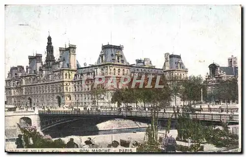 Cartes postales Paris Pont Hotel de Ville Marche aux fleurs