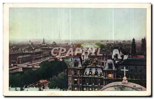 Cartes postales Paris Perspective sur la Seine les ponts Tour Eiffel