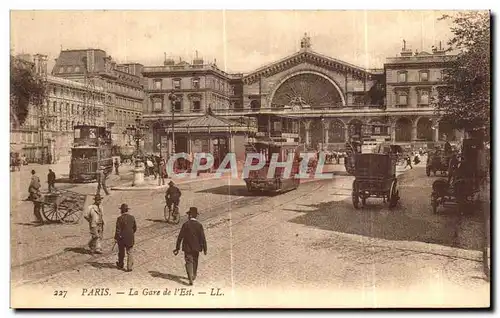 Cartes postales Paris La Gare De I Est Tramways Train
