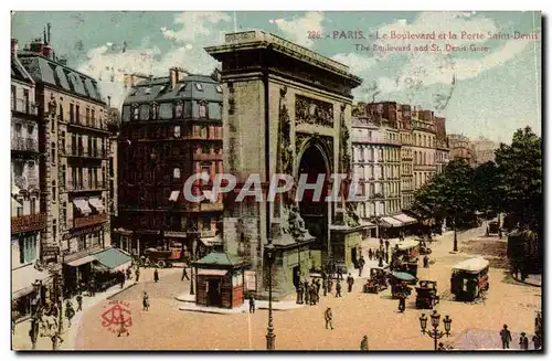 Ansichtskarte AK Paris Le Boulevard et la Porte Saint Denis The Boulevard