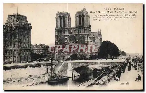 Ansichtskarte AK paris Quai Saint Michel Notre Dame Bouquinistes