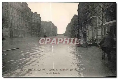 Ansichtskarte AK Paris Inonde Crue de la Seine Janvier 1910 Rue de Lyon
