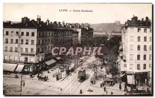 Cartes postales Lyon Cours Gambetta Tramway