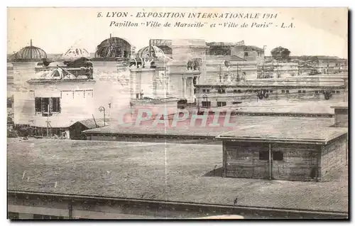 Ansichtskarte AK Lyon Exposition International 1914 Pavillon Ville de Marseille et Ville de Paris