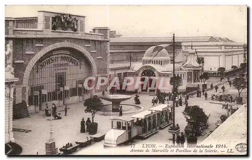 Cartes postales Lyon Exposition Internationale 1914 Avenue de Marseille et Pavillon de la Soierie