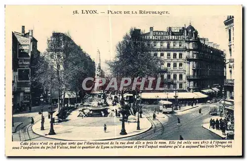 Cartes postales Lyon Place De La Republique