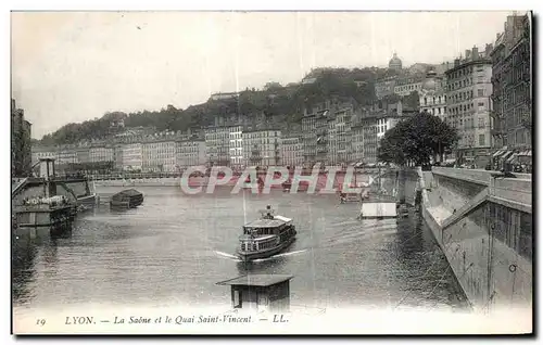 Ansichtskarte AK Lyon La Saone et le Quai Saint Vincent