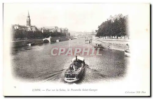 Ansichtskarte AK Lyon Vue sur la Saone la Passerelle Saint Georges