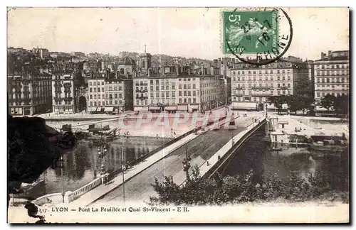Cartes postales Lyon Pont la Feuillee et Quai St Vincent