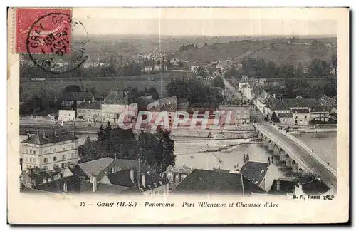 Cartes postales Gray Panorama Port Villeneuve et Chaussee d Arc