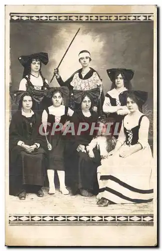 CARTE PHOTO Theatre Folklore Costume Alsace