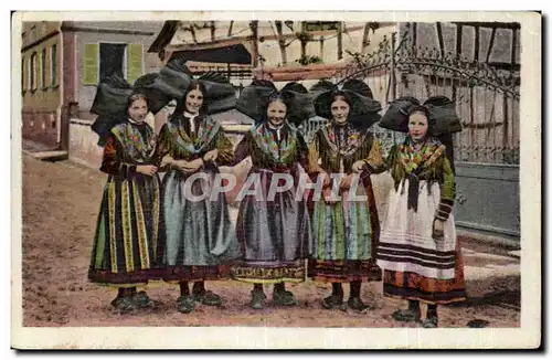 Ansichtskarte AK Souvenir D Alsace Folklore Costume