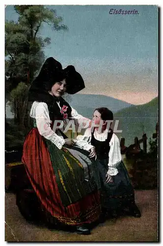 Cartes postales Elsasserin Foklore Costume Coiffe alsace