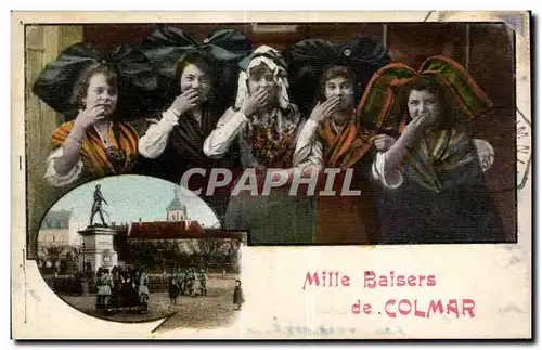 Ansichtskarte AK Mille Baisers de Colmar Folklore Costume Coiffes