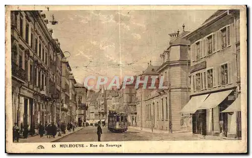 Cartes postales Mulhouse Rue du Sauvage Tramway