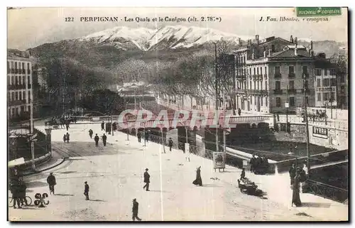 Cartes postales Perpignan Les Quais et le Canigou