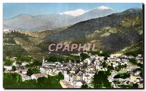Cartes postales Amelie Les Bains Vue panoramique au fond le Canigou