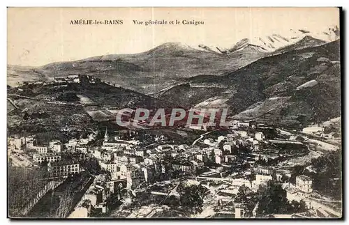 Cartes postales Amelie Les Bains Vue generale et le Canigou