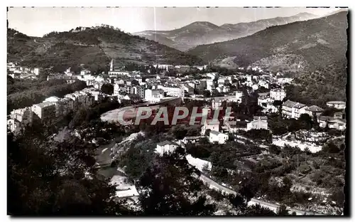 Cartes postales Amelie Les Bains Vue d ensemble Au fond le massif du Canigou