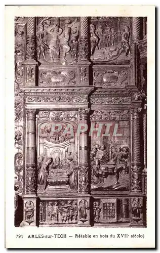 Cartes postales Arles sur Tech Retable en bois du (XVII siecle)