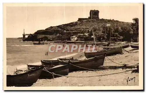 Ansichtskarte AK Cerbere (Pyrenees Orientales) La Plage des Tamaris Bateaux