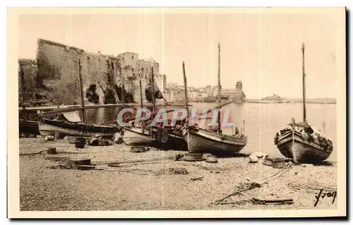 Cartes postales Collioure Le Port du Faubourg et le vieux Chateau Bateaux