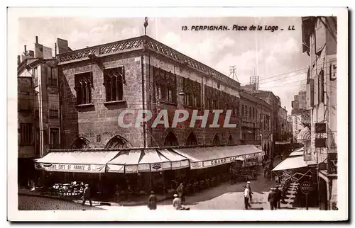 Cartes postales Perpignan Place de la Loge Cafe de France