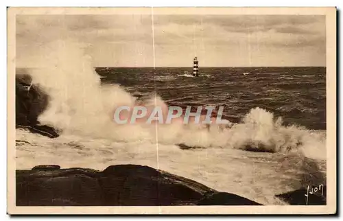 Cartes postales Roscoff Fifistere La pointe de Bloscan par grosse mer