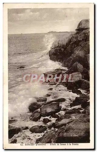 Ansichtskarte AK Roscoff Effets de lames a la Pointe