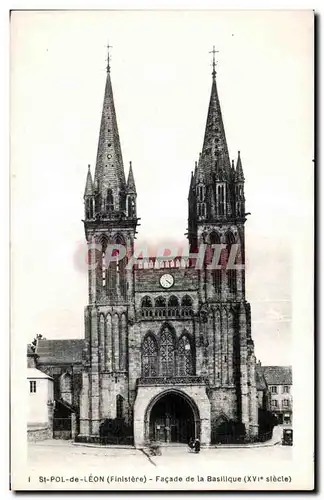 Cartes postales Saint Pol de Leon Finistere Facade de la Basilique