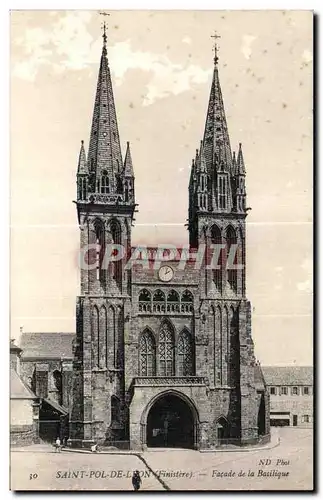 Cartes postales Saint Pol de Leon Finistere Facade de la Basilique