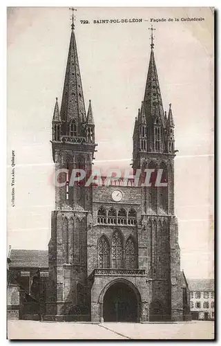 Cartes postales Saint Pol de Leon Facade de la Cathedrale