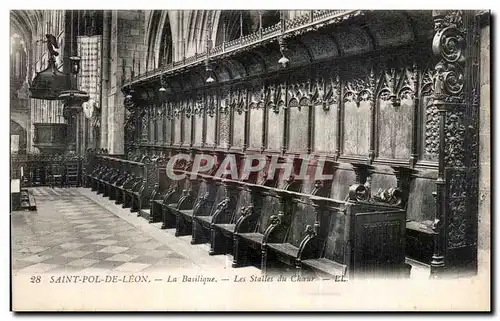 Ansichtskarte AK Saint Pol de Leon La Basilique Les stalles du Choeur