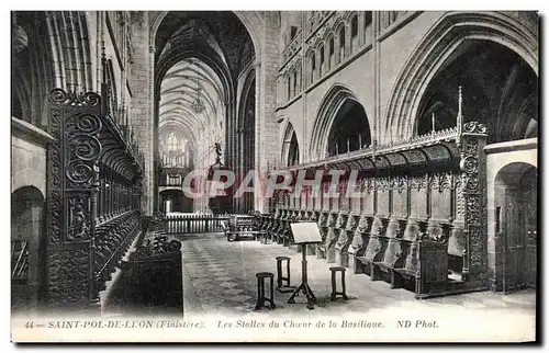 Ansichtskarte AK Saint Pol de Leon Finistere Les Stalles du Choeur de la basilique