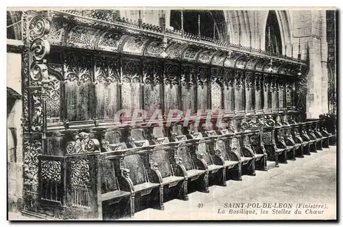 Ansichtskarte AK Saint Pol de Leon Finistere la basilique Les Stalles du Choeur