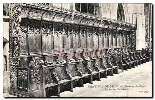 Cartes postales Saint Pol de Leon Ancienne Basilique les Stalles du Choeur