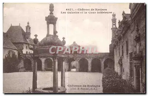 Cartes postales Chateau de Kerjean Les Galesries et la Cour Interieur