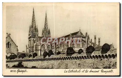 Cartes postales Quimper La Cathedrale et les Anciens Remparts