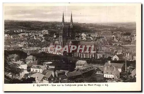 Cartes postales Quimper Vue sur la Cathedrale prise du Mont Frugy