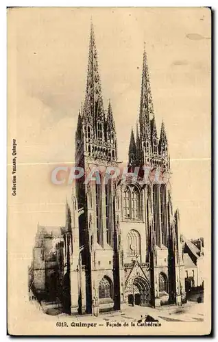 Cartes postales Quimper Facade de la cathedrale