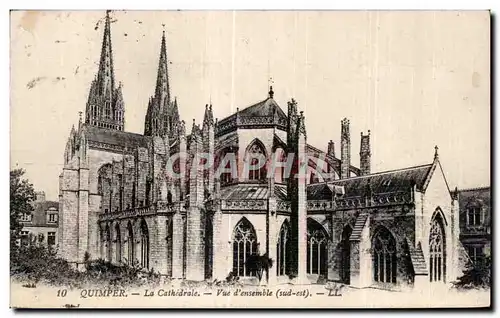 Cartes postales Quimper La Cathedrale Vue d Ensemble