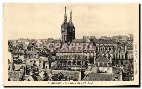 Cartes postales Quimper Vue generale l Eveche