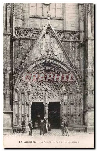 Cartes postales Quimper Le Grand Portail de la Cathedrale