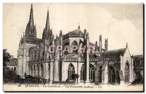 Cartes postales Quimper La Cathedrale Vue d Ensemble