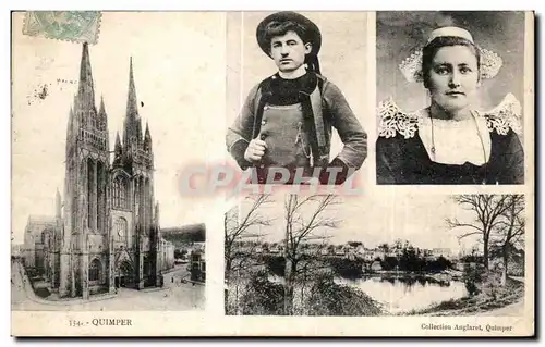 Cartes postales Quimper Folklore Costume Coiffe