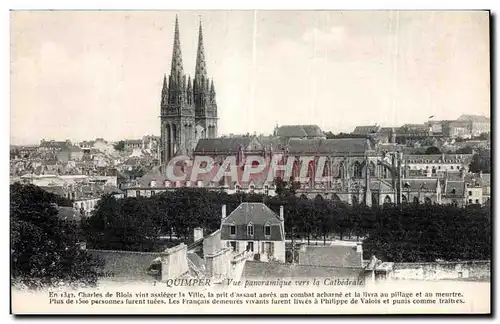 Cartes postales Quimper Vue Panoramique vers la Cathedrale